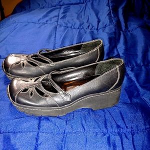"Steve Madden "Black leather Clog Loafers Womens Shoes Size 7B